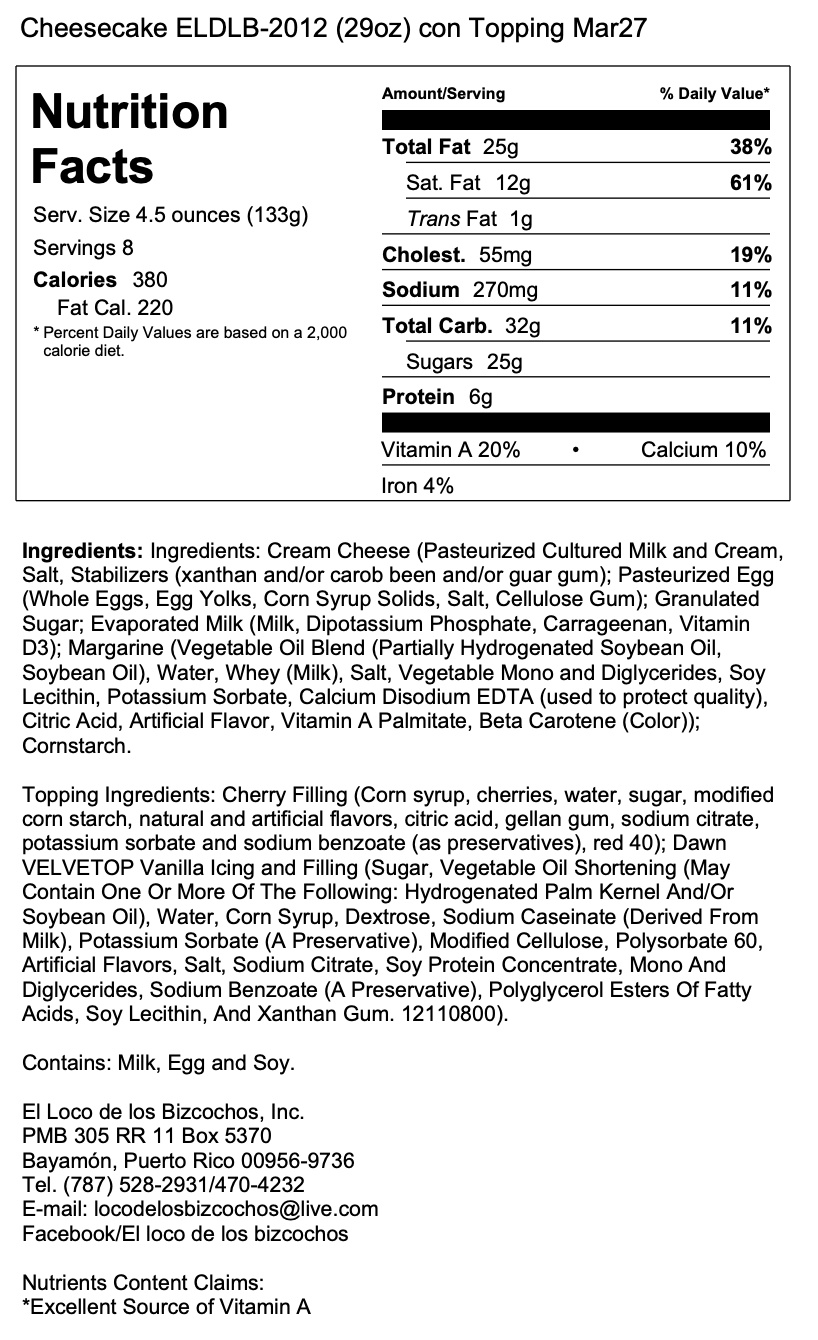 Cheesecake de Cherry